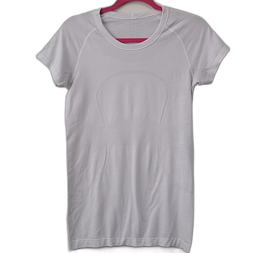 Lululemon Run Swiftly White Short Sleeve Compression Running Top